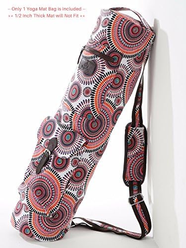 Yoga Mat Bags and Carriers - 3 Pockets in Total which consists of 2 Outer Pockets and 1 Inner Zipper Pocket (Sunny Mandala)