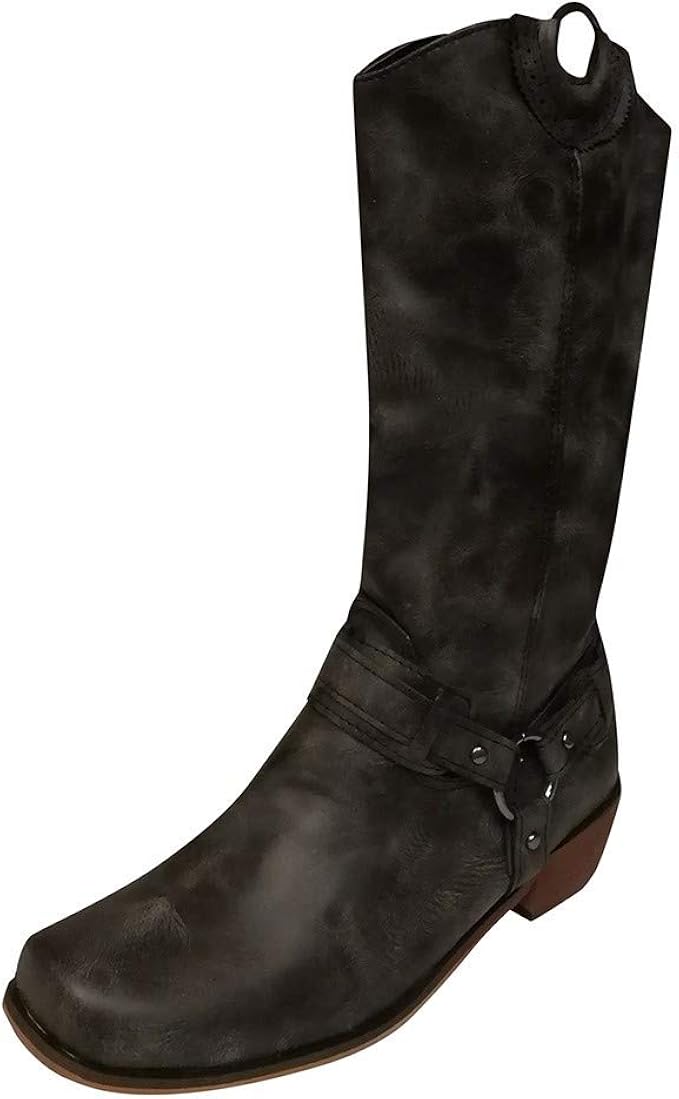 womens wide calf square toe cowboy boots
