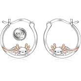 Axolotl Penguin Duck Dolphin Dachshund Elephant Labrador Corgi Red Panda Hoop Earrings for Women Sterling Silver Animal Jewelry Gifts