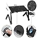 18.9 x 10.24inch Folding Computer Desk Height Adjustable Portable Home Use Assembled Folding Table Laptop Stand Black Incldue Mouse Plate 2Anti-skid Buckles Instruction fit for Bed Couch and Sofa Traythumb 1