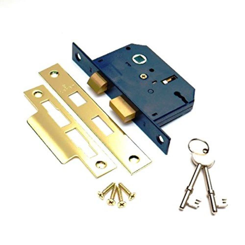 Merriway BH06055 Sashlock 3-Lever EB Plate 75mm (3 Inch)