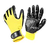 Znew Pet Grooming Glove, Gentle Deshedding Brush Gloves for Cats, Dogs & Horses with Long & Short Fur - [2018 Upgrade Version] Enhanced Five Finger Design for Pet Hair Remover & Relaxing Massage
