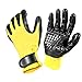 Pet Grooming Glove, Gentle Deshedding Brush Gloves for Cats, Dogs & Horses with Long & Short Fur - Enhanced Five Finger Design for Pet Hair Remover & Relaxing Massage (Yellow)