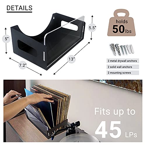 Noahrk Vinyl Record Storage vinyl record holder wall mount, 45 album