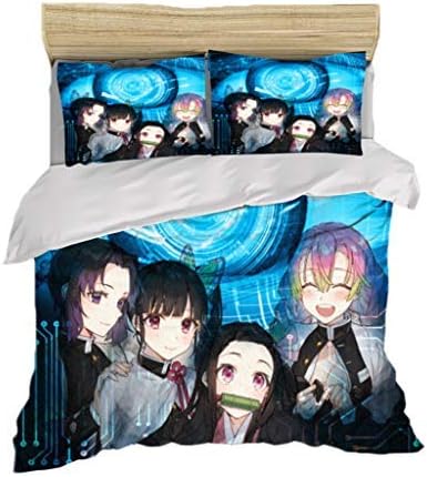 Amazon Co Jp 鬼滅の刃 布団カバー クッションカバー 三点セット 柔らかい 枕カバー おしゃれ かわいい 掛け布団カバー アニメ プリント 寝具 鬼滅の刃 グッズ ポリエステル 子供 プレゼント 10 クイーン ベビー マタニティ