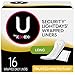 U by Kotex Absorbent Pantiliners, Long, Individually Wrapped, Unscented, 16 Count