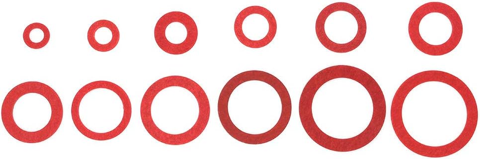 Yuhtech Fibre Washer Assorted Kit - 600 Pcs Fiber Washer Red Steel Paper Insulation Assorted Set - Image 3