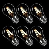 LIGHTSTORY LED Edison Bulb A15, E26 Base 2700K Non-dimmable Filament LED Bulb, 3W=40W (6 Pack)