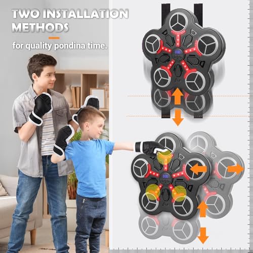 Music Boxing Machine, Wall Mounted Bluetooth Smart Boxing Machine for Kids, with Workout Gloves, Two Installation Methods Music Boxing Machine, with Scoring Function for Home
