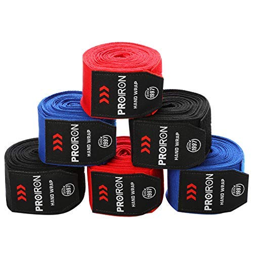 PROIRON Boxing Hand Wraps for Men & Women&Kids 180 & 106 inch Handwraps for MMA, Muay Thai, Kickboxing & Martial Arts Training Semi-Elastic Hand Wraps(Pair)