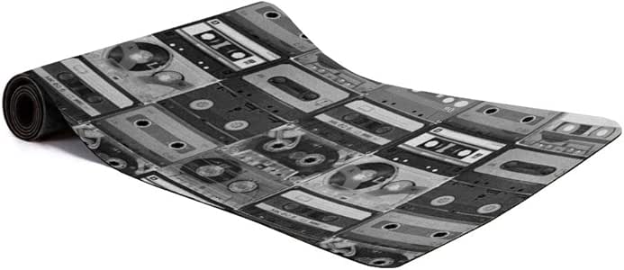 Amazon.com : Print Yoga Mat Black White Music Tape, Non ...