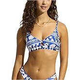 Seafolly Women's Standard Active Hybrid Bralette Bikini Top with Center Keyhole Detail