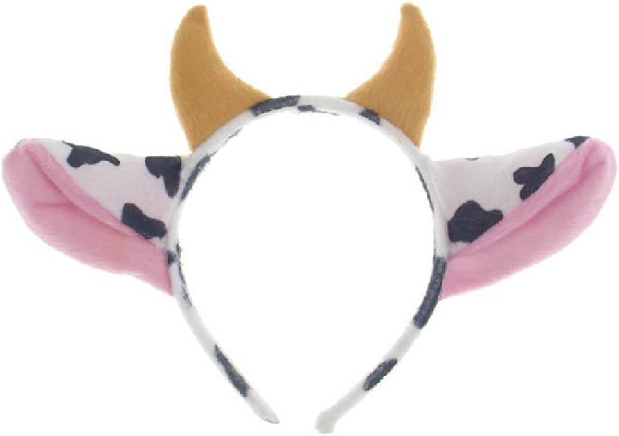 TOYMYTOY Animals Ears Headband Cow Ears and Horn Party Cosplay Hair Hoop Fancy Dress Headwear