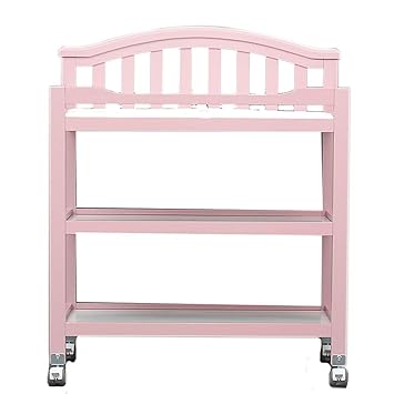 pink baby changing table