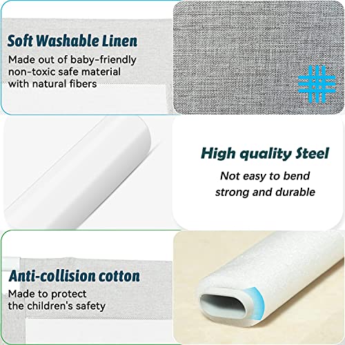 Foldable Crib Rail Guard,Toddler Bed Rails Guard,Universal Baby & Children Bed Rail,Upgrade Reinforced Safety Bed Fence Protector Rail for Cribs, Twin, Double, Full Size Queen & King Bed (47 Inch)