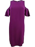 Lauren Ralph Lauren Womens Deago Crepe Cold Shoulder Wear to Work Dress