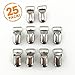 25pcs 15mm Pacifier Suspender Clips, JerryMart Pacifier Clips for Making Pacifier Holders Bib Clips Toy Holder Silver