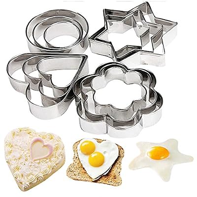 Bihood Fruit Cutter Cake Cookie Biscuit Egg Fondant Molds Cake Chocolate Cupcake Maker for Kids Cutter Babycakes Cupcake Maker for Girls Sugarcraft Cutter Made of Expensive 403 Stainless Steel 12 PCS