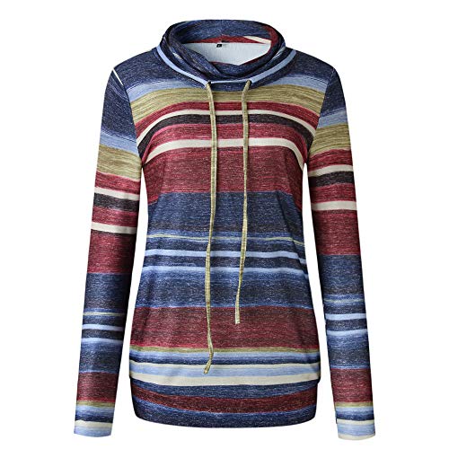 Londony ♥‿♥ Clearance Sales,Tops for Women's Cowl Neck Long Sleeve Casual Tunic Sweatshirt Tops with Striped Pattern - Thumbnail 5