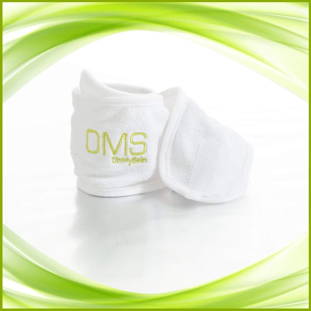 OhMySkin Makeup Headband – Soft & Luxury Cosmetic Headband | Adjustable Stretch Head Wrap with FREE 3ml Sample of OMS Exfoliate and Resurface Mask
