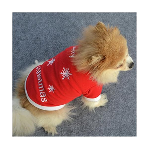 IEason Pet Clothes, Christmas Pet Puppy Autumn Winter Warm Pullover High-Grade Embroidered Clothes - Image 5