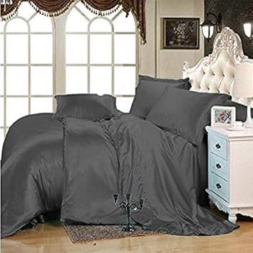 Amazon Com Roch Linen Silk Satin Comforter Comforter Set Full