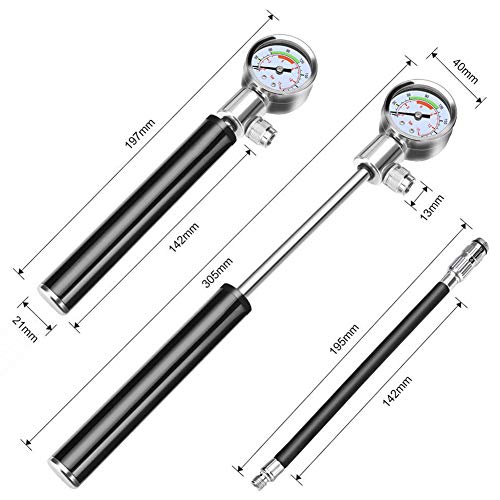 Studyset High Pressure Meter Shock Bicycle Pump & Gauge Hand Bike Air Supply Inflator