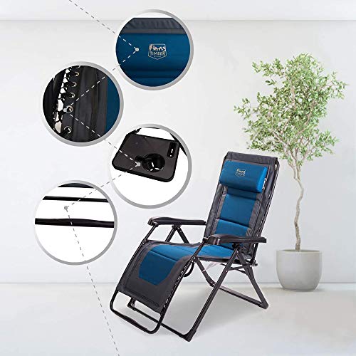 Timber Ridge Zero Gravity Chair Oversized Recliner Folding Patio Lounge