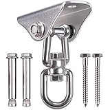 SELEWARE Innovative 1000 lb Capacity Permanent Antirust SUS304 360Â° Rotate Swing Hanger Suspension Hooks with Bolt for Concrete Wooden Sets Playground Porch Indoor Outdoor Seat Trapeze Yoga, Gym