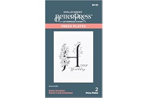 Spellbinders Every Occasion Floral H and Sentiment Press Plate Metal