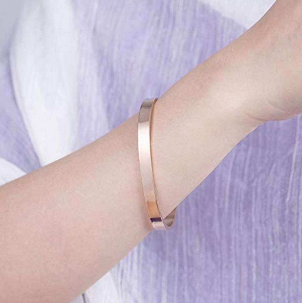 Best Friends Bracelet Sister Jewelry -Not Sisters by Blood But Sisters by Heart-Stainless Steel Friendship Bracelets Cuff Bangle Gifts for Women Girls (Rose Gold1)