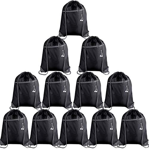 Polyester Drawstring Backpack Bulk 20 Pack for Gym Sports Travel 60pc Waterproof Nylon Drawstring Bags, Foldable Cinch  main image 4