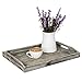 MyGift Rustic Solid Torched Wood Serving Trays, Stylish Decorative Tray Nesting Breakfast, Ottoman, Coffee Table Tray with Handles, 3-Piece Set