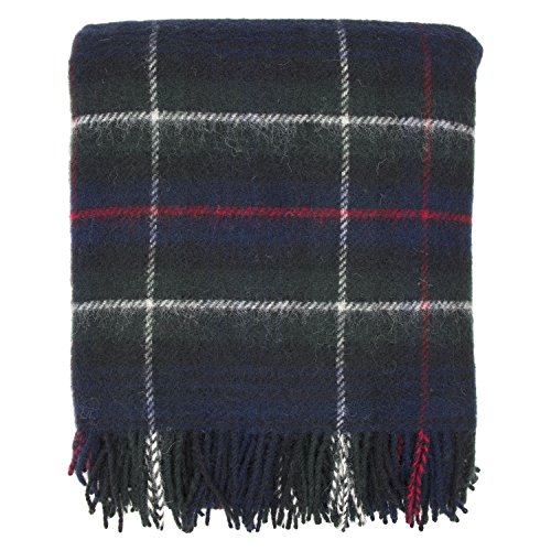 Prince of Scots Highland Tartan Tweed 100% Pure New Wool Throw ~ Mackenzie ~ (Dark Blue)