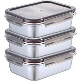 Stainless Steel Food Containers with Lids, Meal Prep Containers Reusable Freezer Storage Containers Lunch Containers Home Improvement Lunch Box Containers, Home Storage Kitchen Storage (22oz / 650ml)