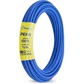 SharkBite 1/2 Inch x 100 Feet Blue PEX-B, Made in the USA, Flexible Water Pipe Tubing for Plumbing, U860B100