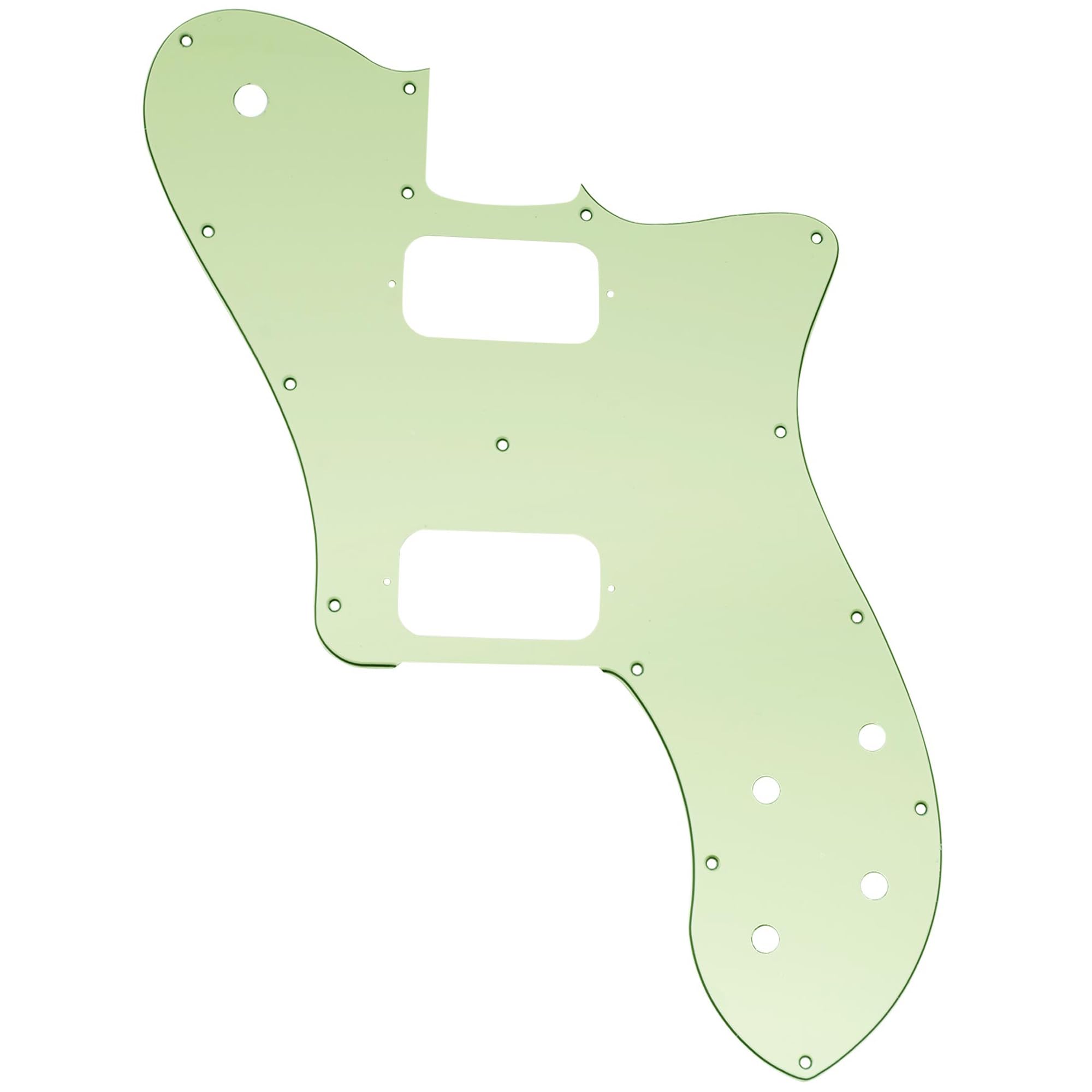 Musiclily Pro 15 Holes Uncovered HH Guitar Pickguard for Mexico Fender 72 Tele Deluxe Style Electric Guitar, 3Ply Mint Green