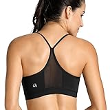 CRZ YOGA Women's Light Support Mesh Yoga Bras with Removable Cups Wirefree Sports Bra