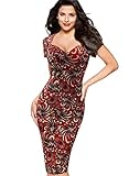 VfEmage Womens Sexy Vintage Floral Flower Print Casual Party Sheath Dress