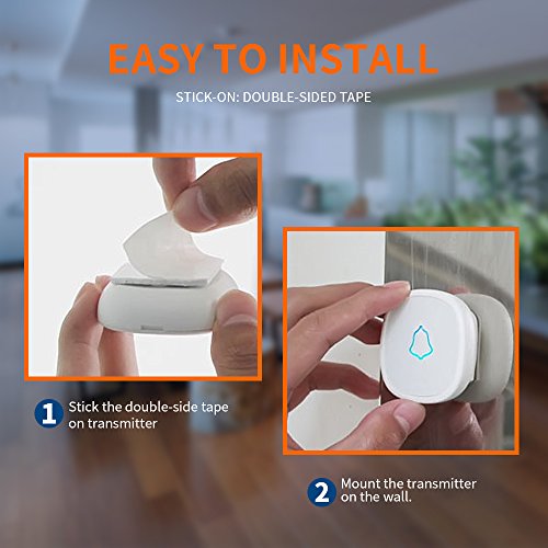 KERUI Wireless Waterproof Panic Touch Button Doorbell 433MHz Emergency Calling Alert F52 for Home Alarm System Security - Thumbnail 5