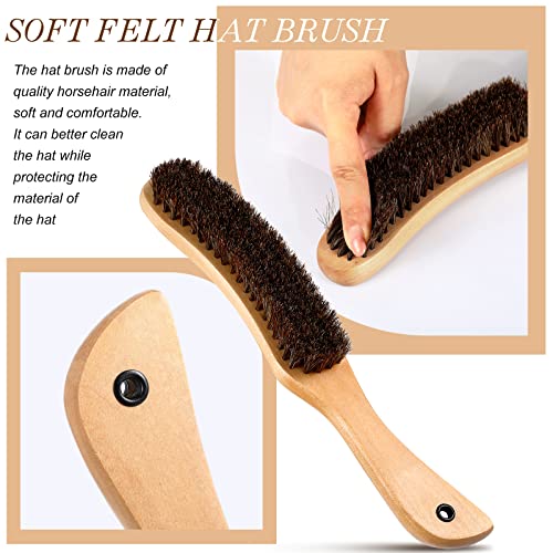 3 Pieces Fedora Hat Brush Kit Includes Lint Remover Duster Brushes for