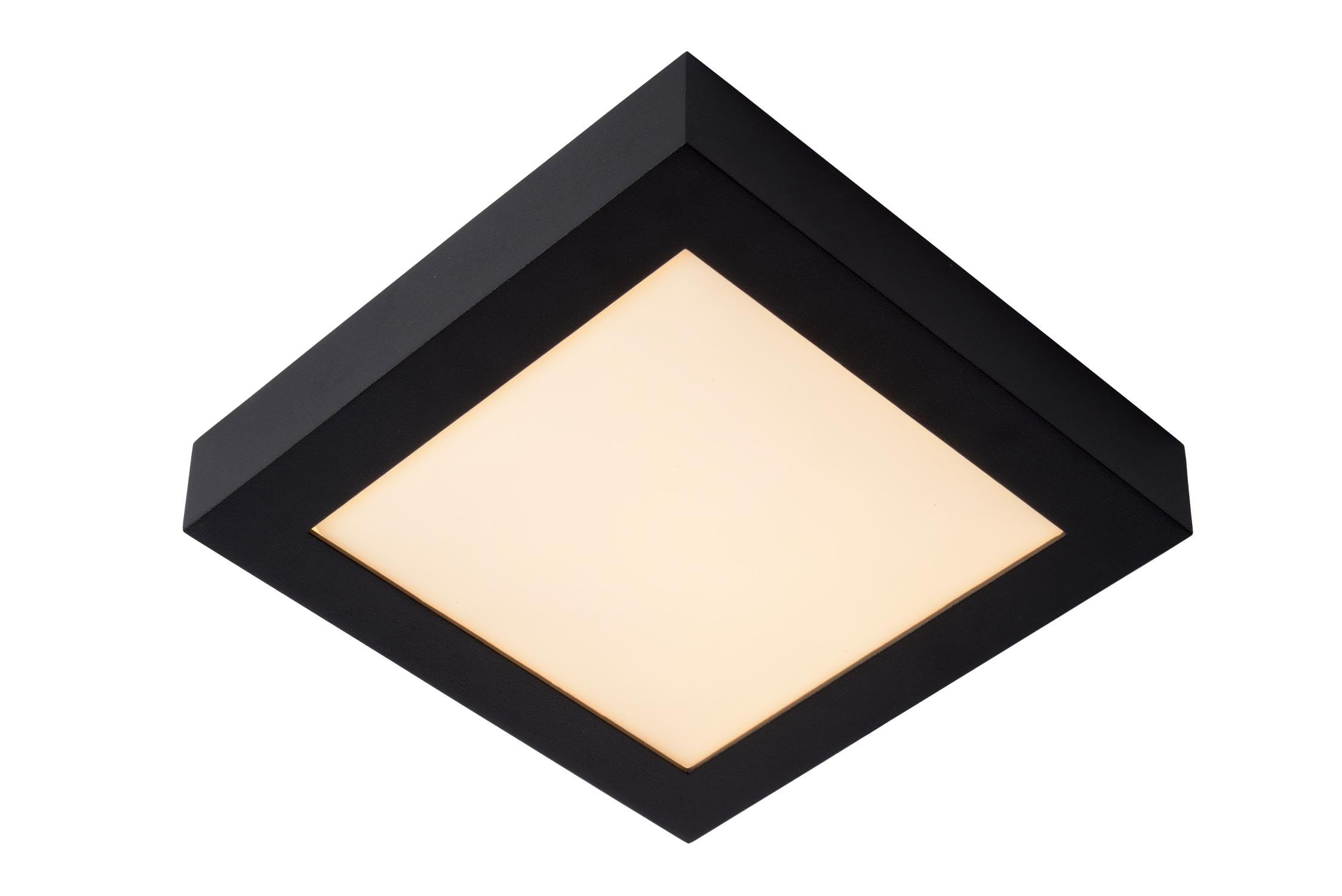 LUCIDE Brice-LED - Flush Ceiling Light Bathroom - LED Dim. - 1x22W 3000K - IP44 - Black