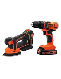 Black + Decker bd2kitcdds 20 V máx. Ion de litio Drill Driver & Mouse Detail Sander Combo Kit
