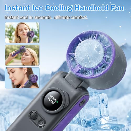 Starvortex Portable Handheld Turbo Fan with Cooling, USB Rechargeable Mini Fan 1-199 Continuous Speed, Handheld Fan 6000mAh, Personal Fan for Travel/Home/Office