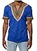 Huiyuzhi Men's African Print Dashiki T-Shirt Tops,Blue,XX-Large