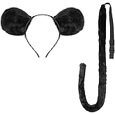 Adult Animal Costume Set Mouse Ears Headband and Tail Kit Halloween Costumes Themed Party Cosplay Accessories