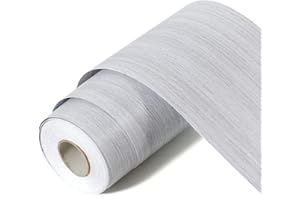 Nirvany 11 Yard Grey Wood Grain Wallpaper Border Removable PVC Waterproof Peel and Stick Wallpaper,Bathroom Mirror Frame Border Sticker Wall Decor 3.93'' x 393''