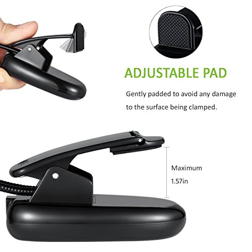 Reading Light Clip On Book Light ,Music Stand Light USB Rechargeable Adjustable Portable Eye-care Lamp,14 LED with 2 Arms,Reading in Bed for Kids,Children,Kindle,E-reader Piano,Travel,Night fishing