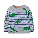 Weixinbuy Toddler Boys Cotton Patterned Long Sleeve Casual T-shirt
