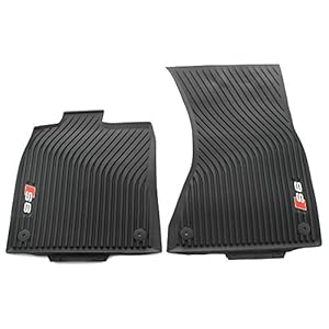Audi 4G1061221B 041 rubberen vloermatten met S6 logo, originele all-weather matten, 2 x voor, rubberen matten, zwart